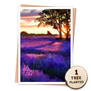 British Landscape Eco Card & Plantable Seed Gift. Lavender: Naked