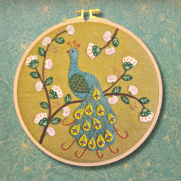 Corinne Lapierre Flamboyant Peacock Appliqué Hoop Craft Kit