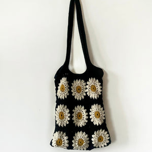 Daisy Hand Crocheted Tote Bag