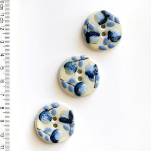 Handmade Blue Floral Buttons