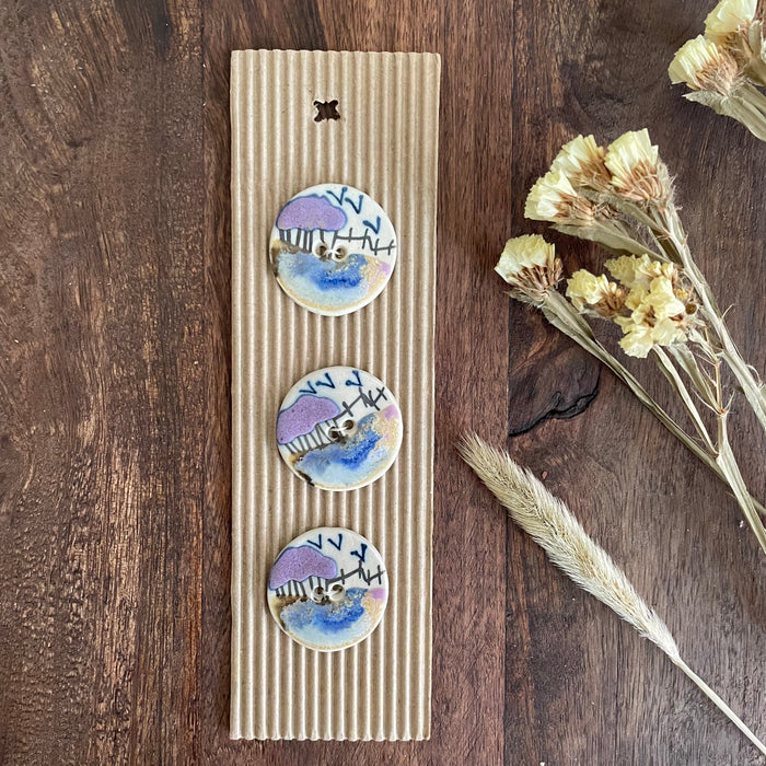 Handmade Country Hand Painted Buttons