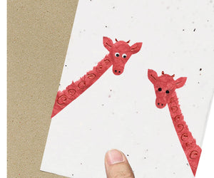 Happy Giraffes Eco-Friendly Seeded Card