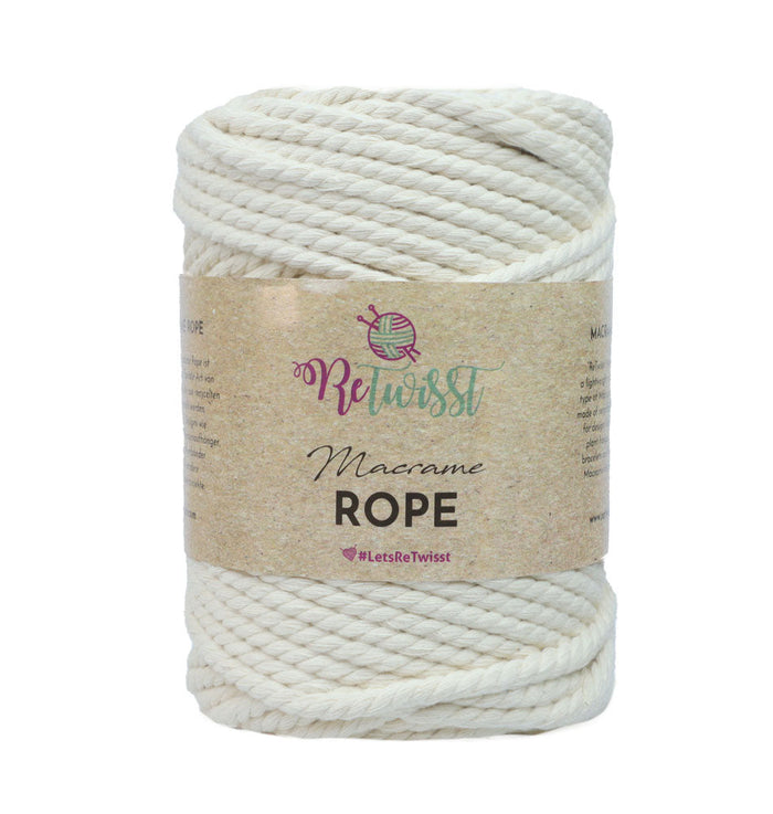 James C Brett Macrame Rope 5mm Cream 500g