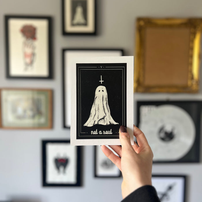 Lonely Ghost Tarot Card Wall Art – 7x5” Digital Illustration