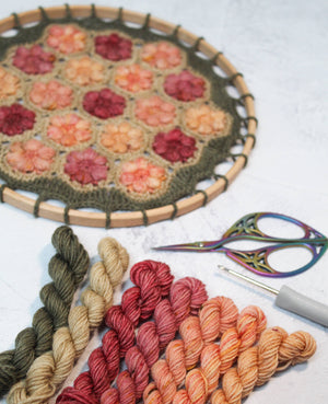 Peach Blossom Mandala Crochet Kit