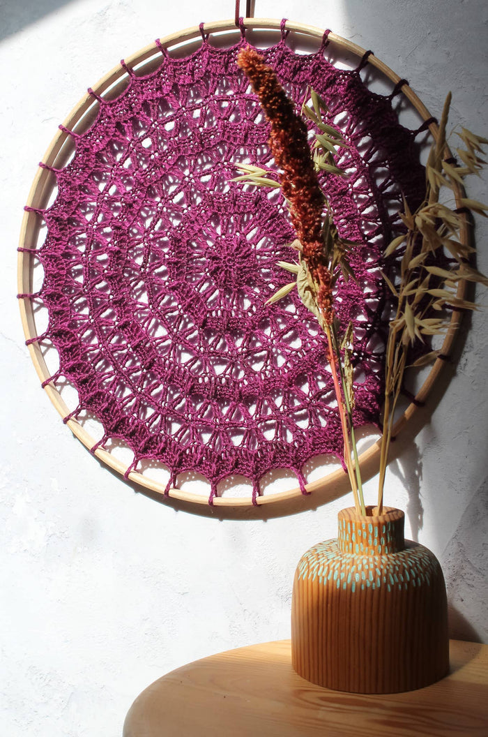 Pineapple Fibre Art Vera Crochet hoop Kit -Plum