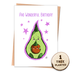 Recycled Eco Card & Bee Friendly Seed Birthday Card - Avodcado