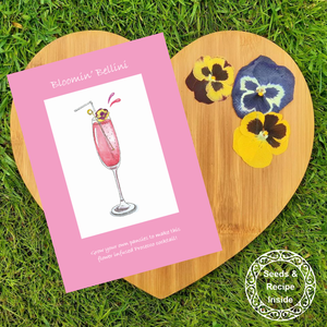 Bloomin Bellini Prosecco Cocktail Seed Greeting Card