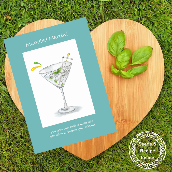 Muddled Martini Gin Cocktail Seed Greeting Card