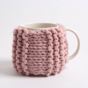 Wool Couture Company - Beginner Ribbed Cup Cosy Knitting Kit: Slate Grey