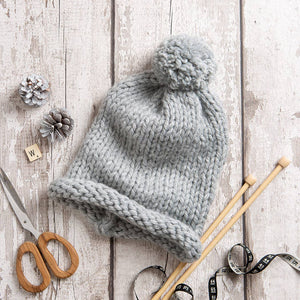 Wool Couture Company - Pom Pom Hat Knitting Kit - Beginners Basics