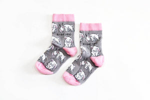 Bare Kind Socks - Kids Bamboo Socks | Rabbit Socks | Grey Socks | Funny Socks-Rosy Posy Petals