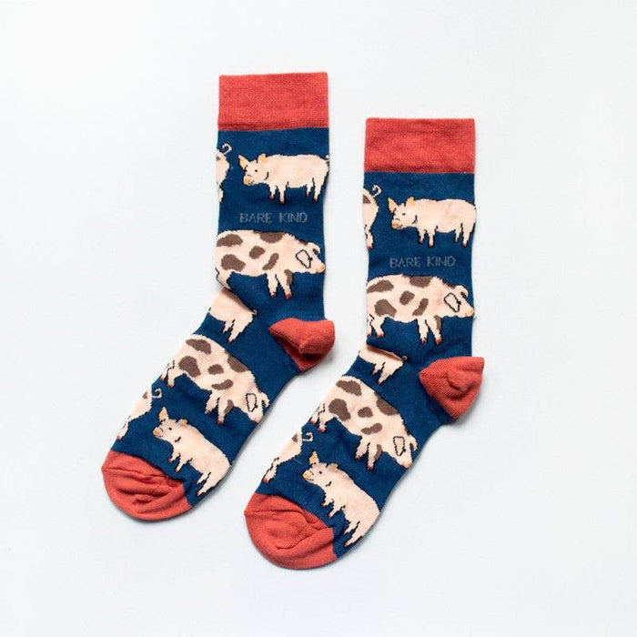 Bare Kind Bamboo Adult Socks - Pigs