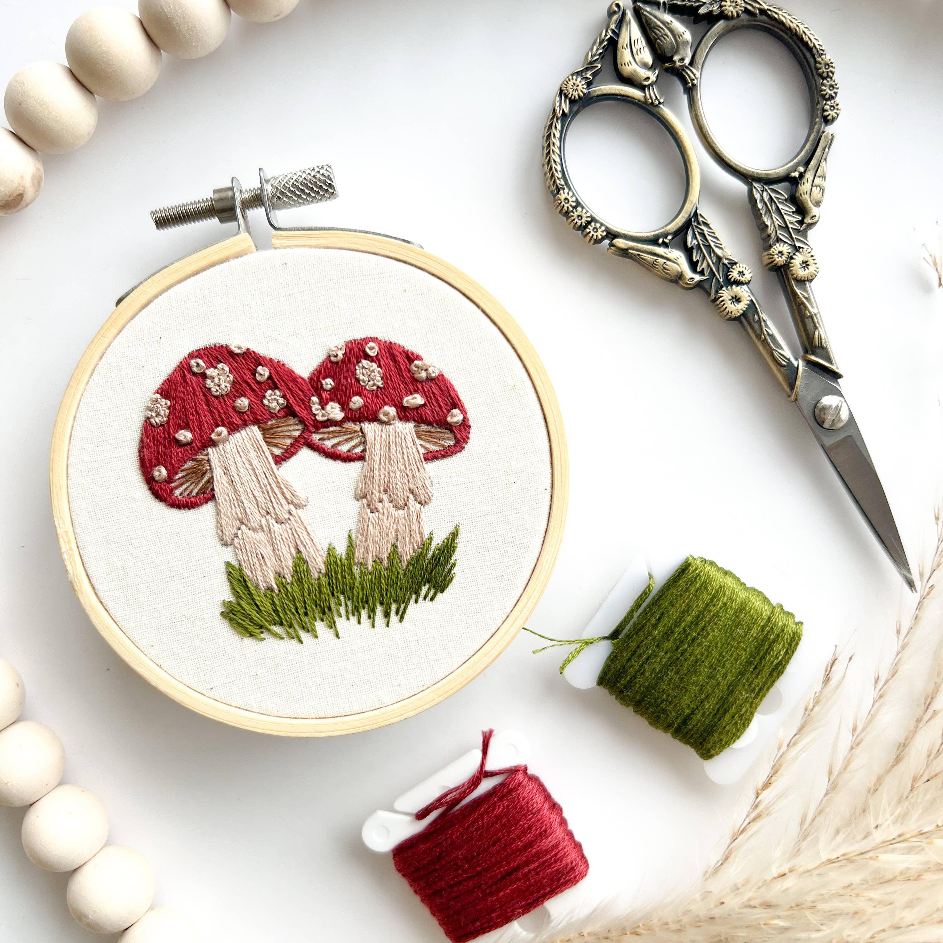 Mindful Mantra Mini Toadstools Embroidery Kit